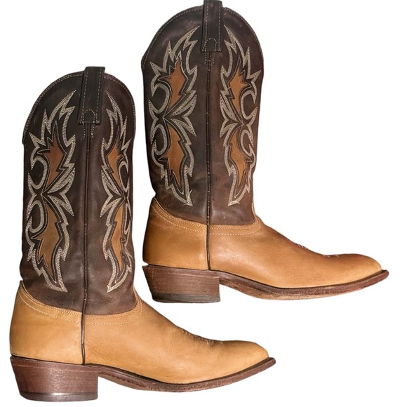 Men's Vintage J. Chisholm Dan Post Leather Western Cowboy Boots RARE Sz 10 4EE - Picture 10 of 16